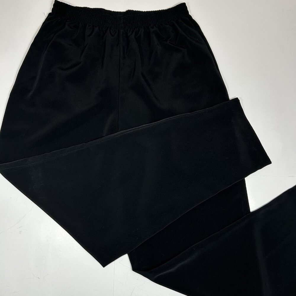 Vtg Maggie Sweet Women Pull On Elastic High Waist Black Pants Tall Sz LT USA